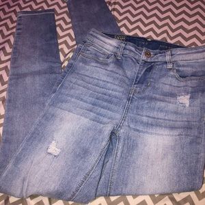 Blue light wash jeans